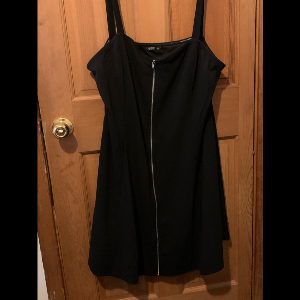 Black zipper front dress